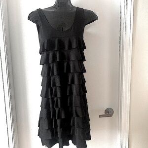 MAJORA sleeveless little black multi layered flapper style dress Size Medium